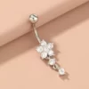 Piercing ombligo flor zirconia