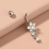 Piercing ombligo flor zirconia - Imagen 2