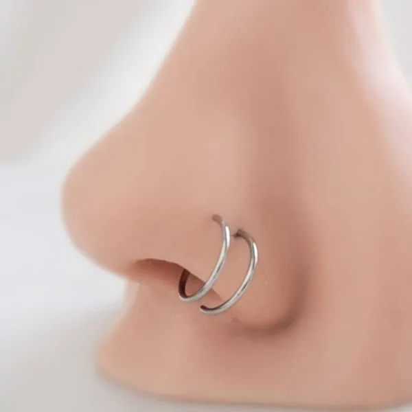 Piercing Nariz Aro Doble - Imagen 4