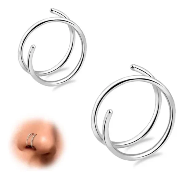 Piercing Nariz Aro Doble - Imagen 3