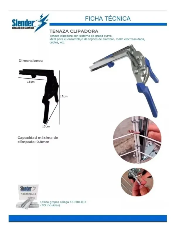 Pinza Grapadora Para Alambrados Y Tejidos - Imagen 2