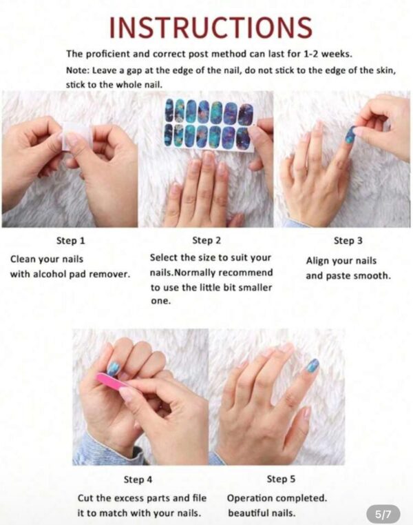 Uñas Stickers En Gel Fácil Aplicación - Imagen 2