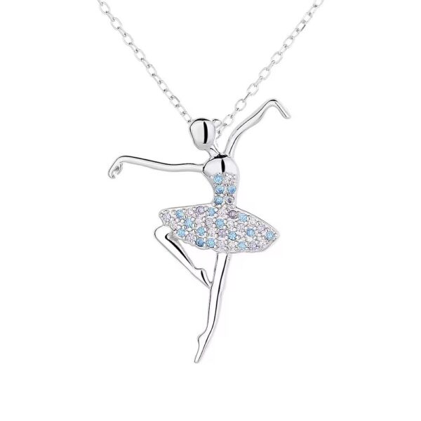 Collar Bailarina y Zirconias Azules