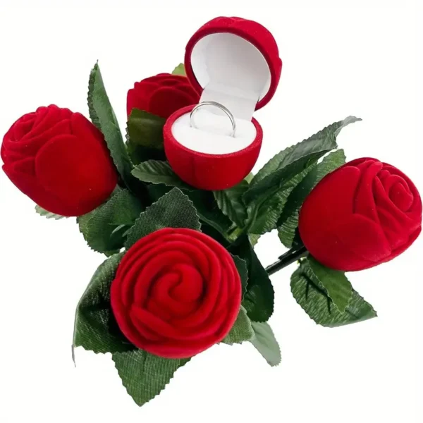 Caja De Anillo Terciopelo Rosa