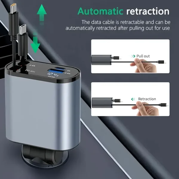 Cargador De Auto 4 En 1 - Imagen 2