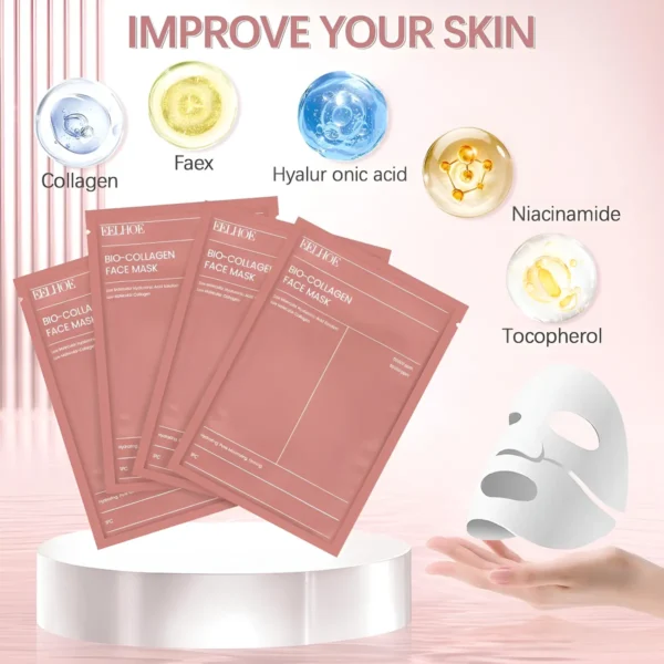 Máscara Facial De Bio Colágeno x4 - Imagen 6