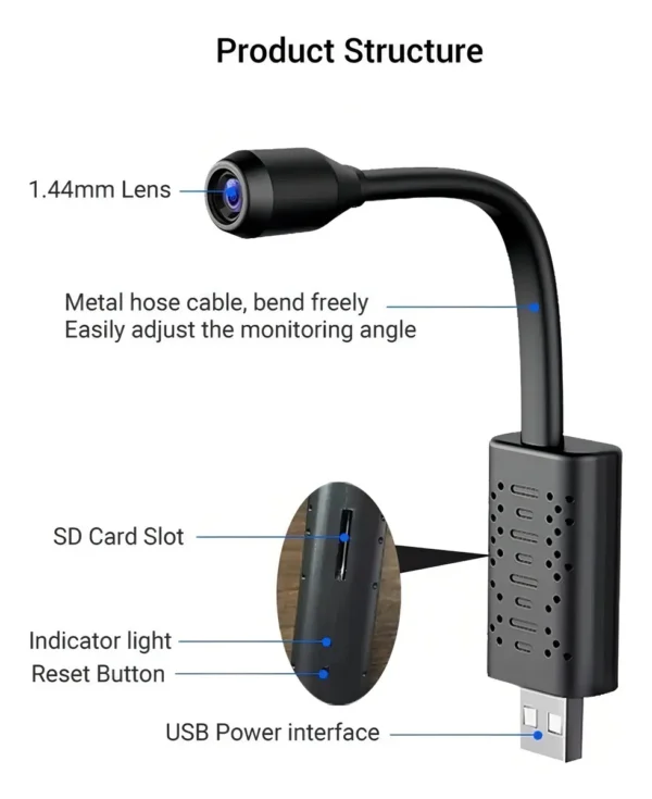 Mini Cámara Usb Hd 1080 Espía - Imagen 4