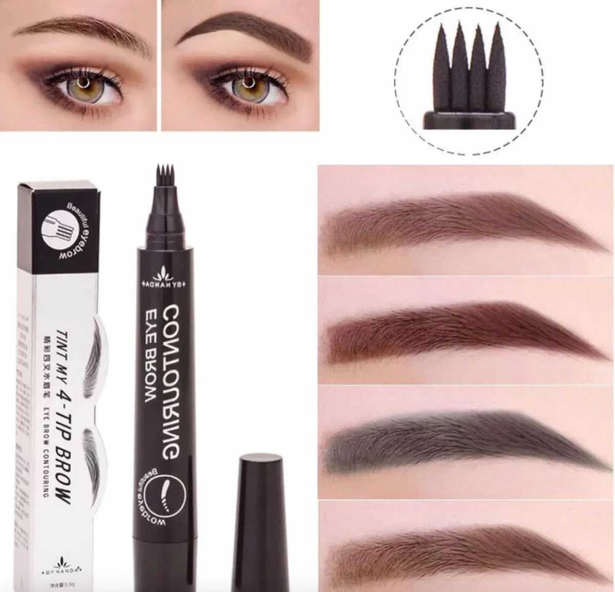 Lápiz Para Cejas Efecto Microblading 4 Puntas