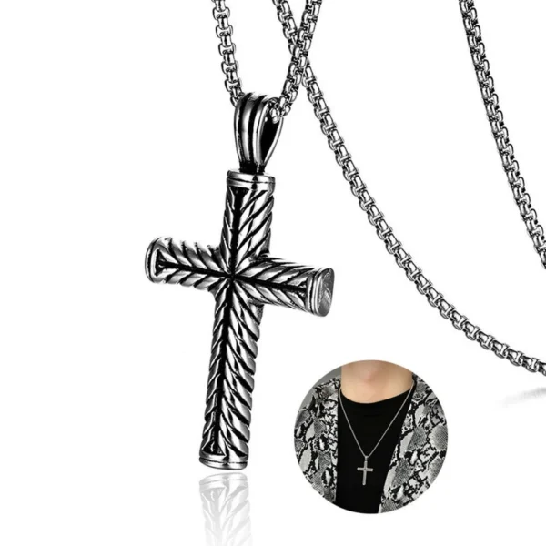 Collar Cruz Relieve M2 - Imagen 4