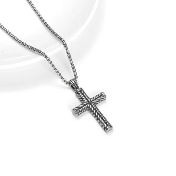 Collar Cruz Relieve M2 - Imagen 3