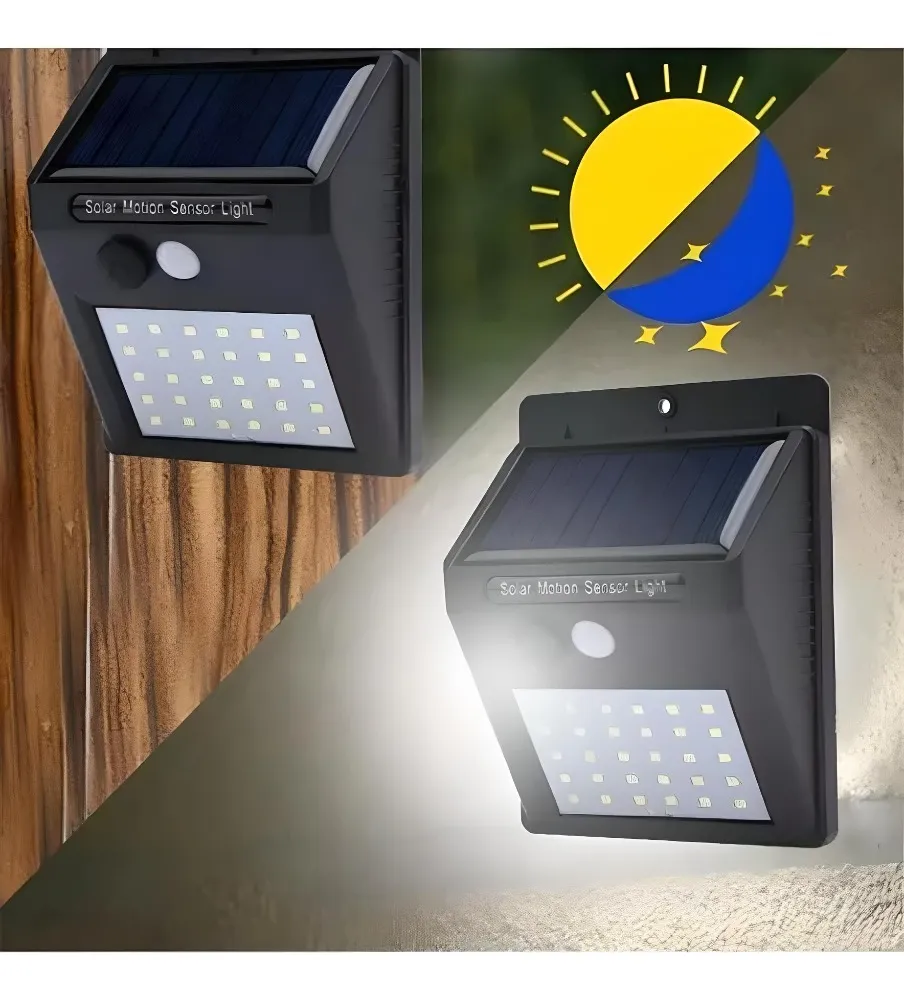 Foco Led Solar Con Sensor Movimiento Exterior x2 - Imagen 4