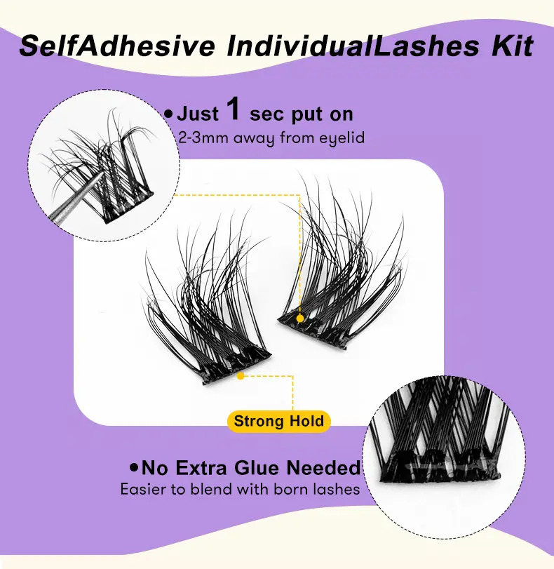 Kit De Extensión De Pestañas Autoadhesivas 40 Pcs - Imagen 2