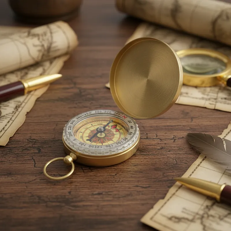 Brújula Sharpsurvival Anticuada que Brilla en la Oscuridad