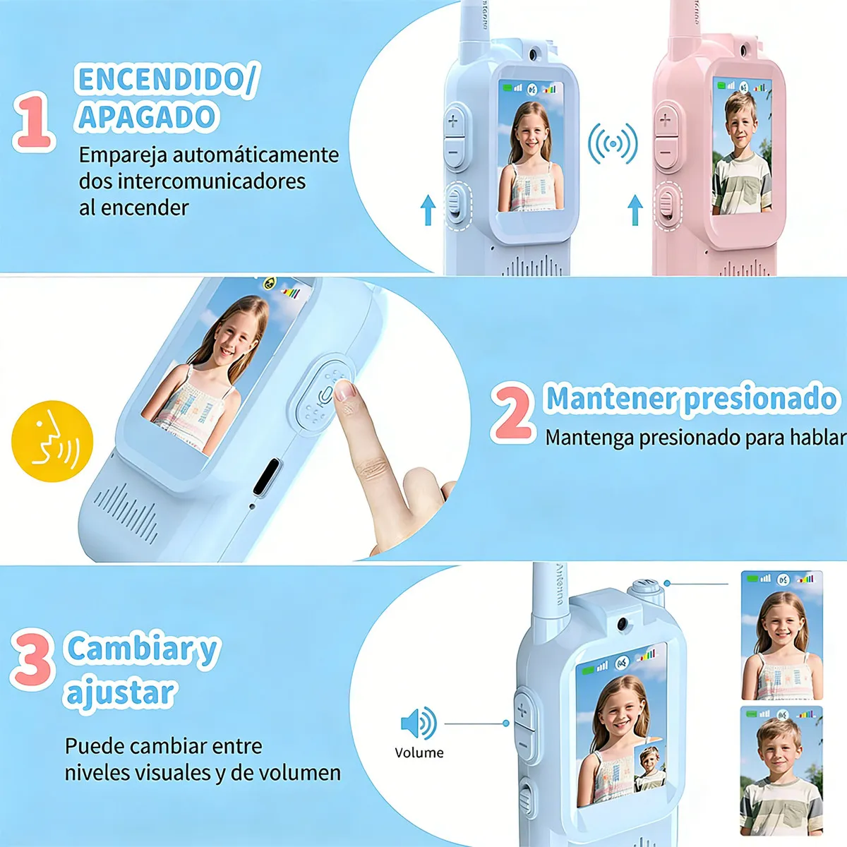 Walkie Talkies para Niños con Pantalla - Imagen 2