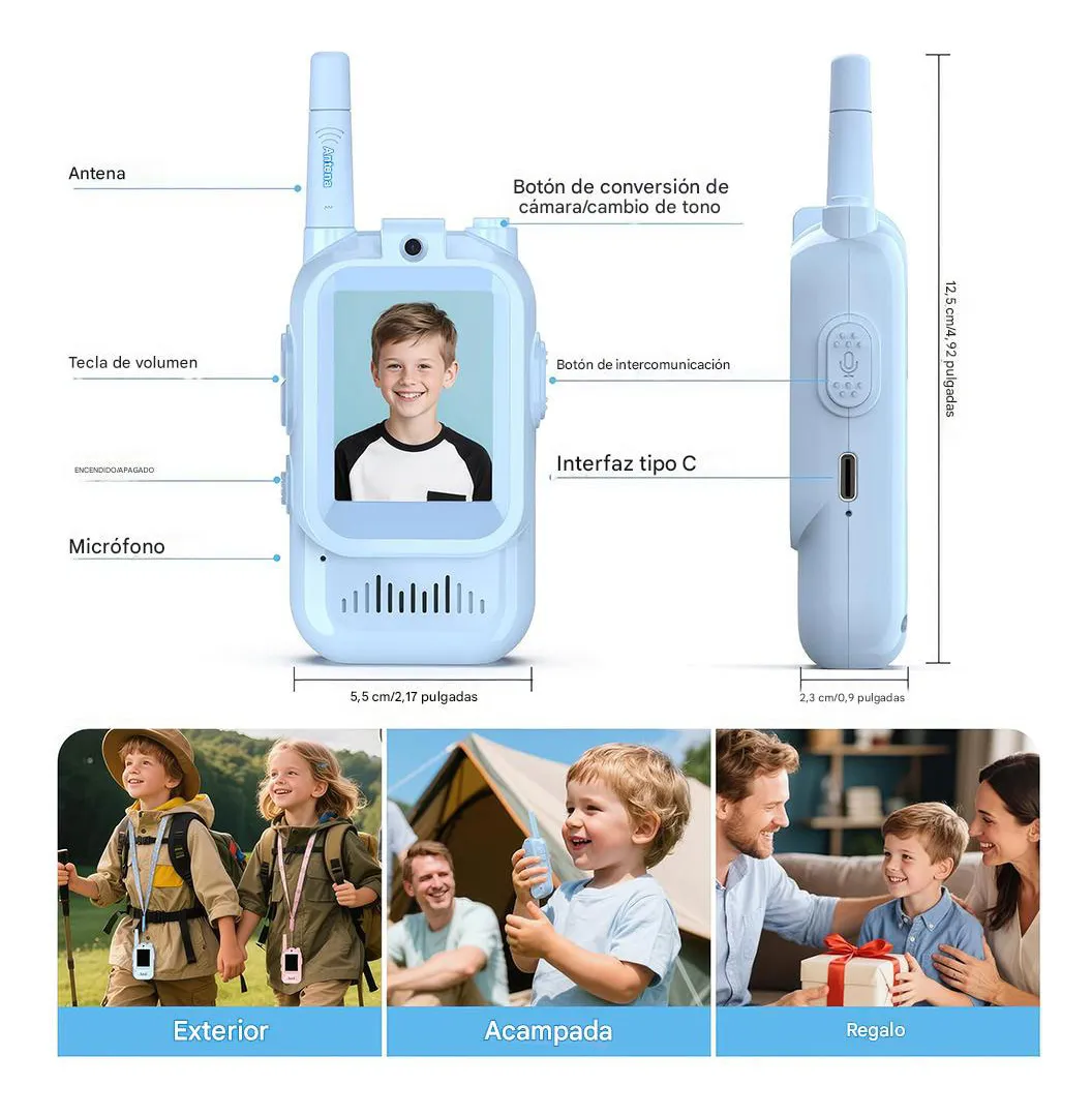 Walkie Talkies para Niños con Pantalla - Imagen 7
