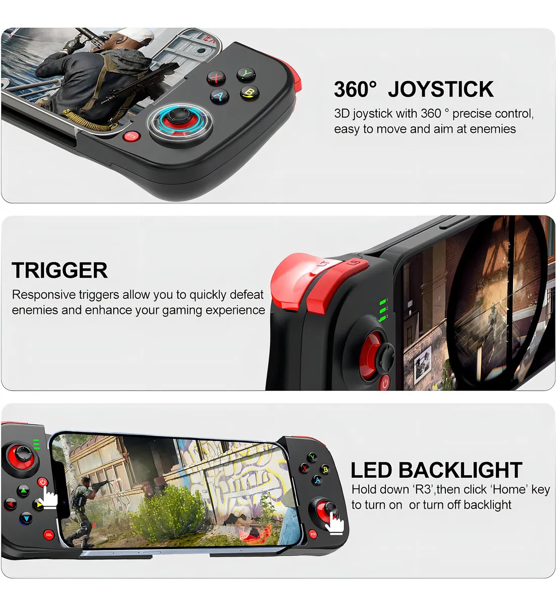 Kkluv Gamepad Mobile Inalámbrica Bluetooth para Android y iOS - Imagen 10