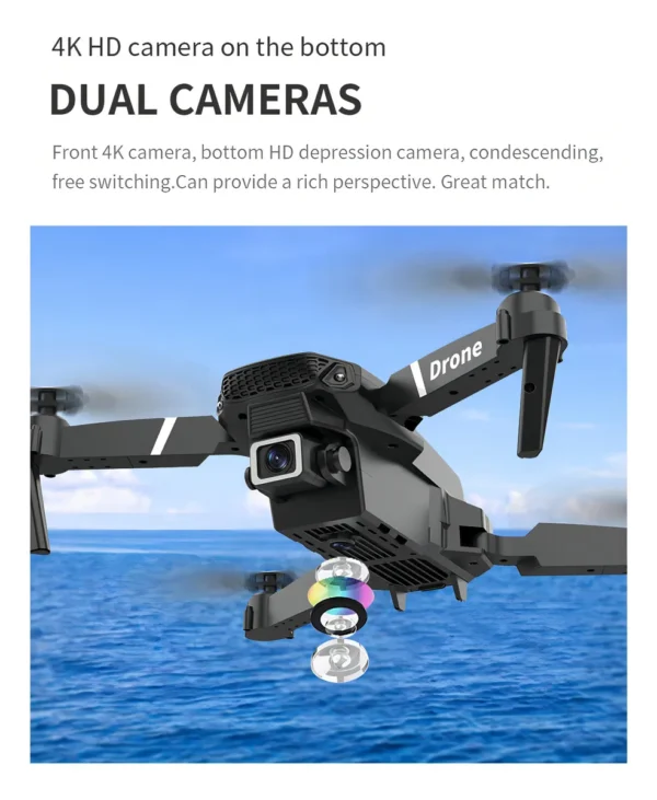 Drone E88 Pro con Cámara Dual 4K HD - ROSE MVD