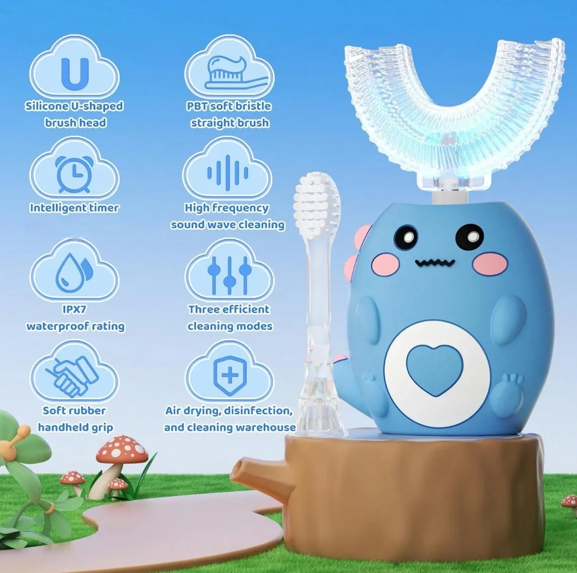 Cepillo Eléctrico Infantil Dinosaurio - Imagen 2