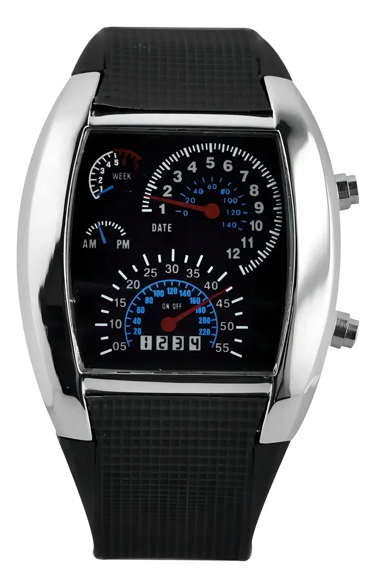 Reloj Digital LED Aviador Tipo Velocímetro - Imagen 5