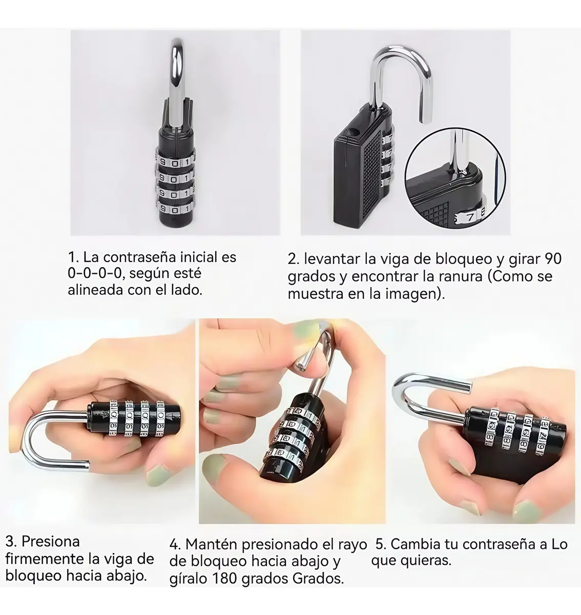 Candado de Seguridad Reforzado de 4 Dígitos - Imagen 2