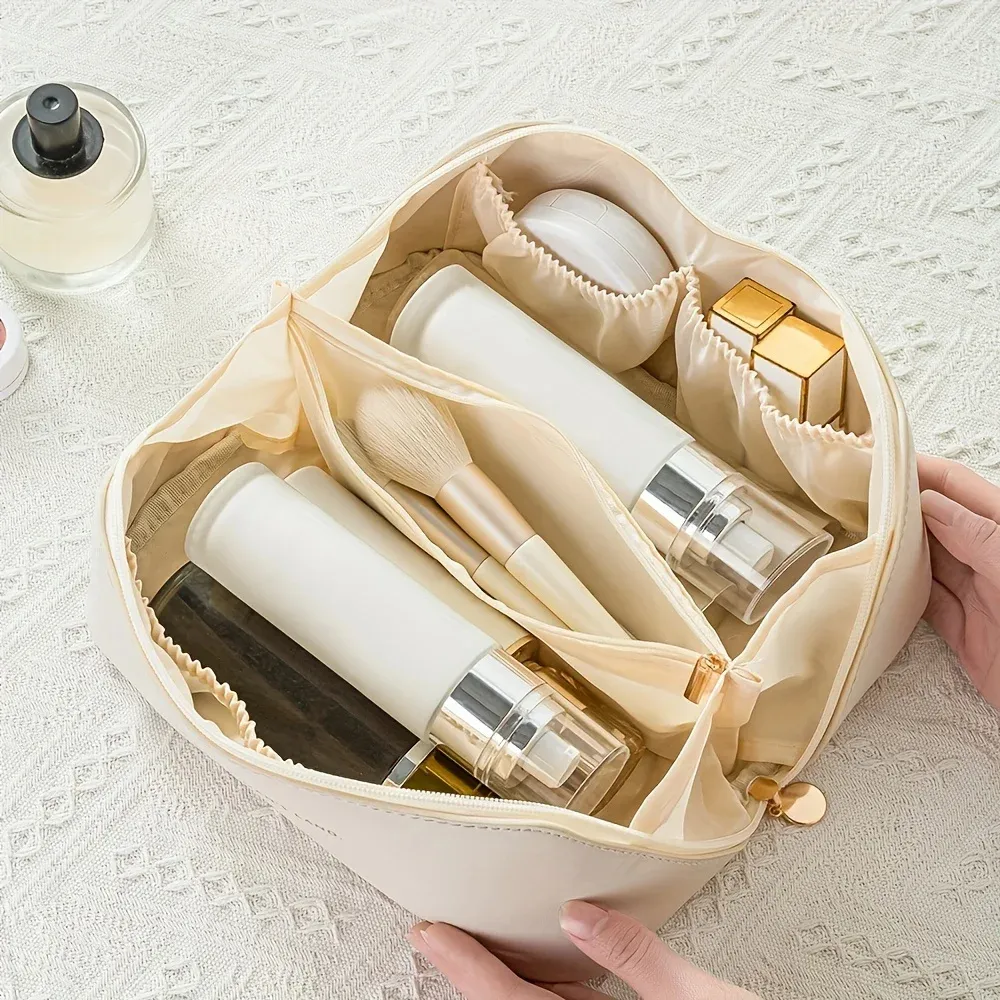 Neceser Organizador de Maquillaje Portátil (Beige) - Imagen 6