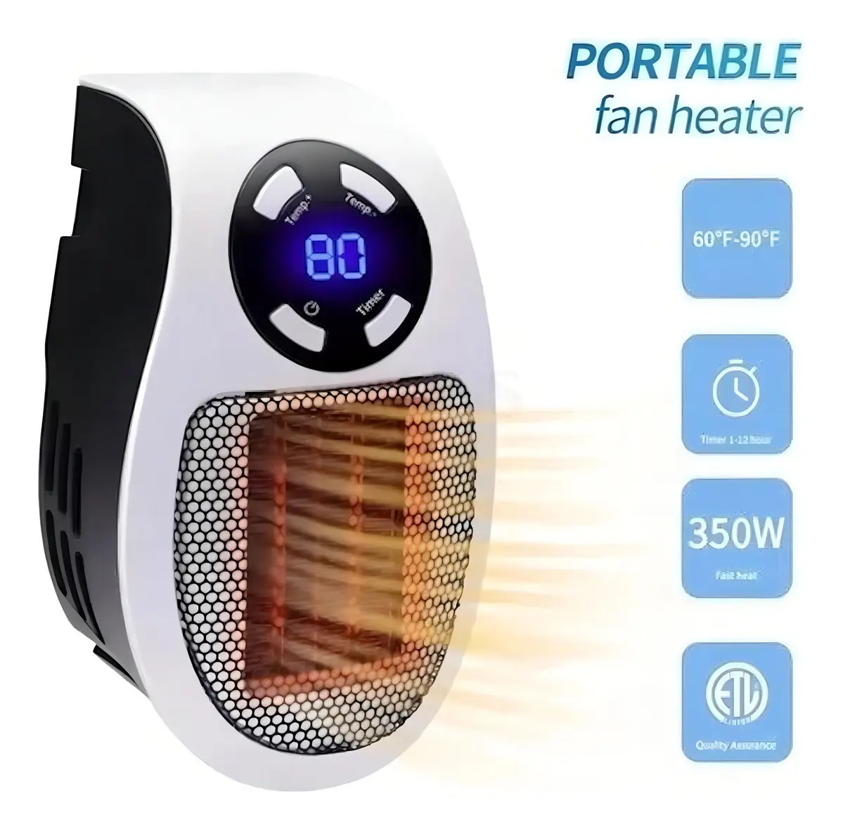 Mini Calentador Portátil Eléctrico de Pared - Imagen 6