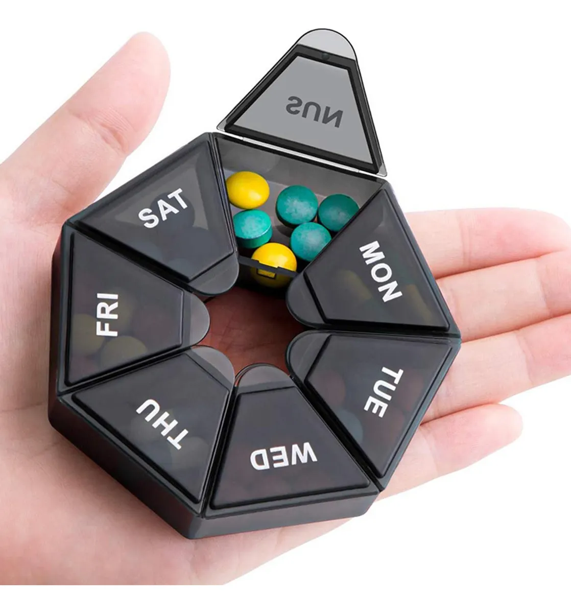 Pastillero Semanal Organizador Hexagonal