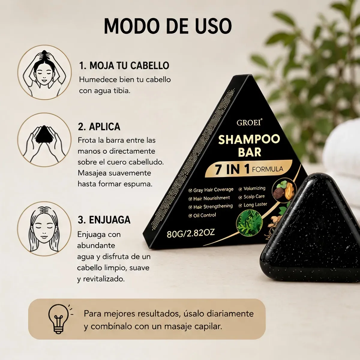 Shampoo en Barra Groei 7 en 1 - Imagen 4