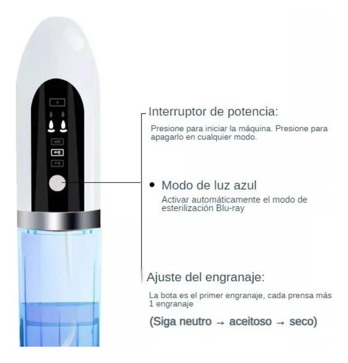 Mini Máquina Hydrafacial de Hidrodermoabrasión Portable - Imagen 3