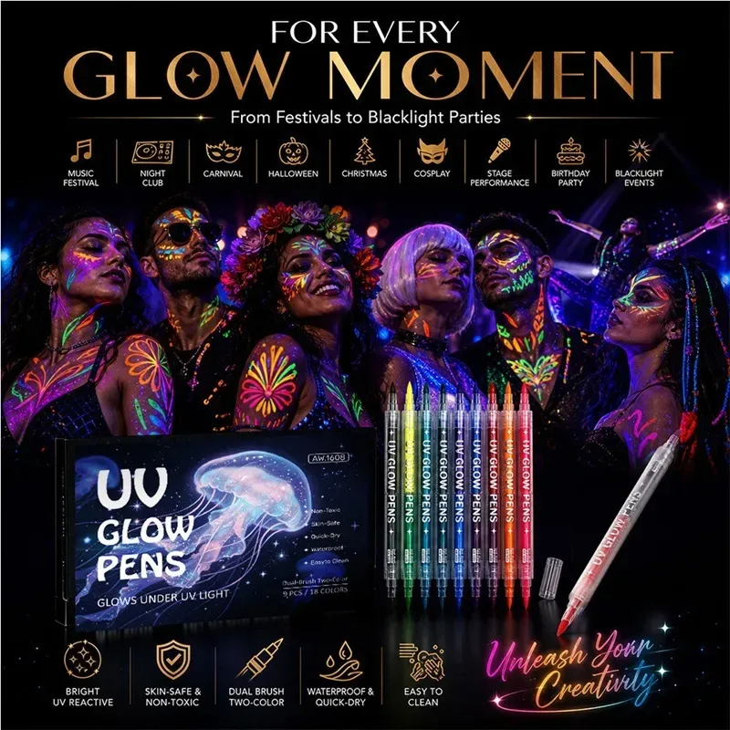 Marcadores Corporales Neón Fluorescentes - Imagen 4