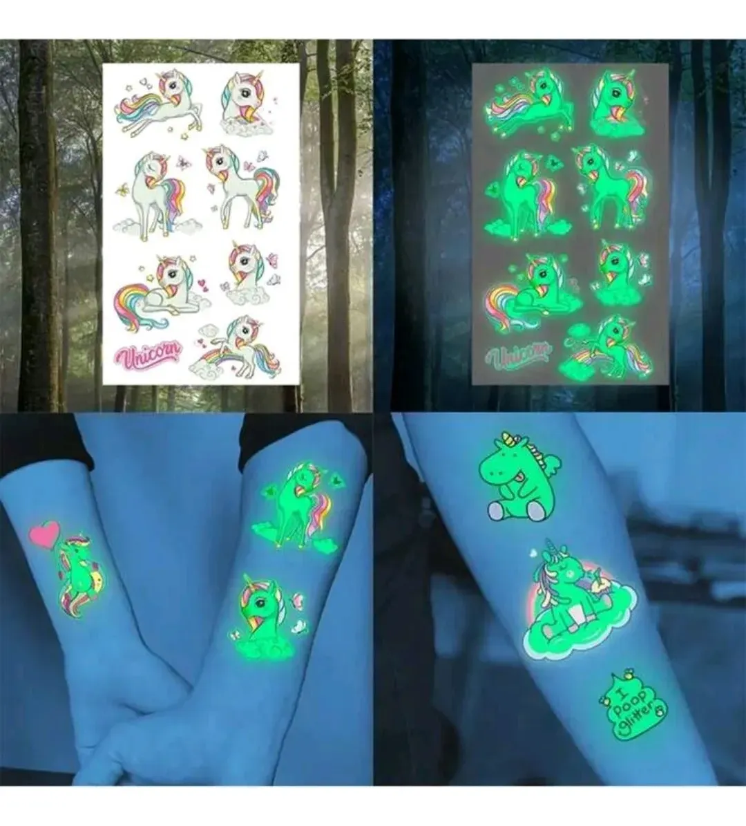 Tatuajes Temporales Brillan En La Oscuridad - Imagen 3
