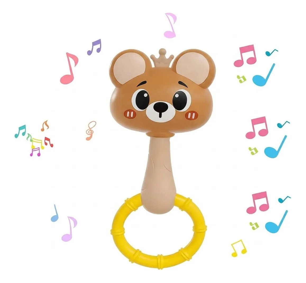 Sonajero Sensorial Para Bebe Oso