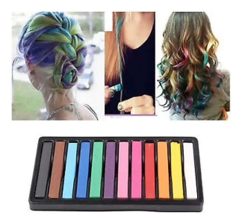 Set de Tizas Temporales para Cabello x12 - Imagen 4